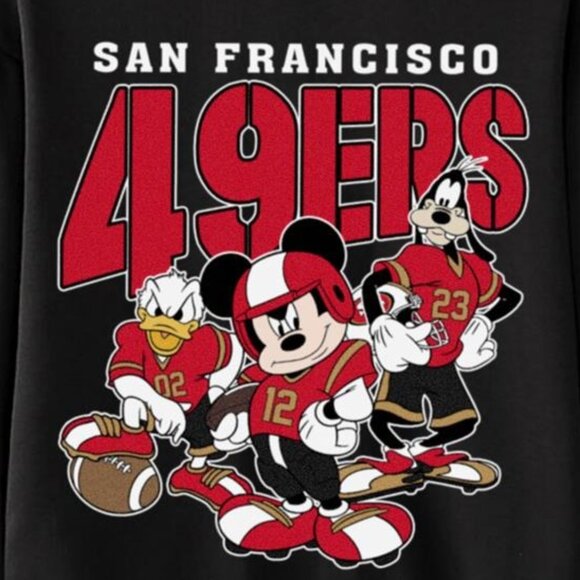 San Francisco 49ers Disney Mickey Donald Duck Goofy Sweatshirt NFL Fan Gift 79 - Picture 2 of 5